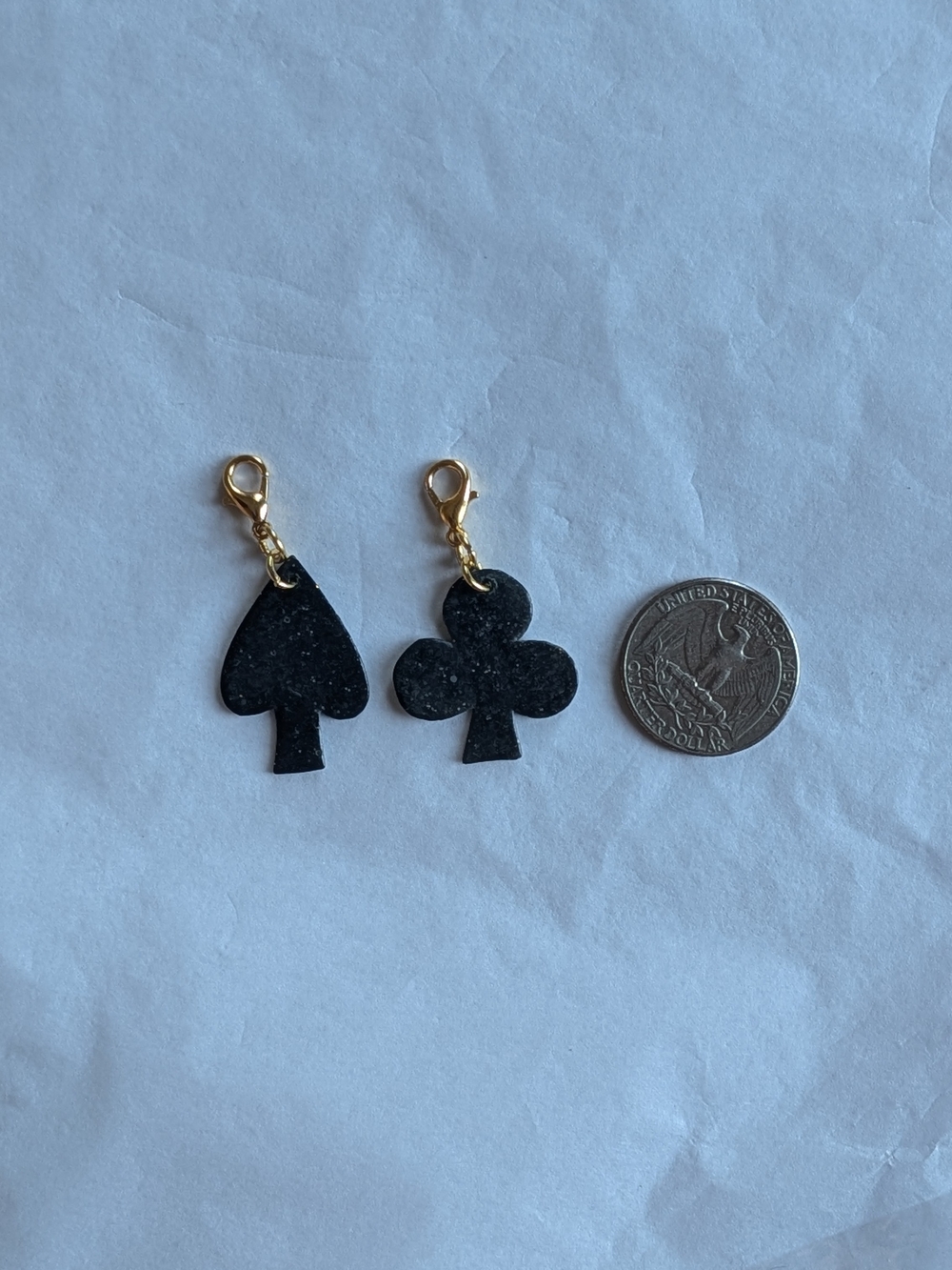 1 spades and 1 clubs bag charm/key chain